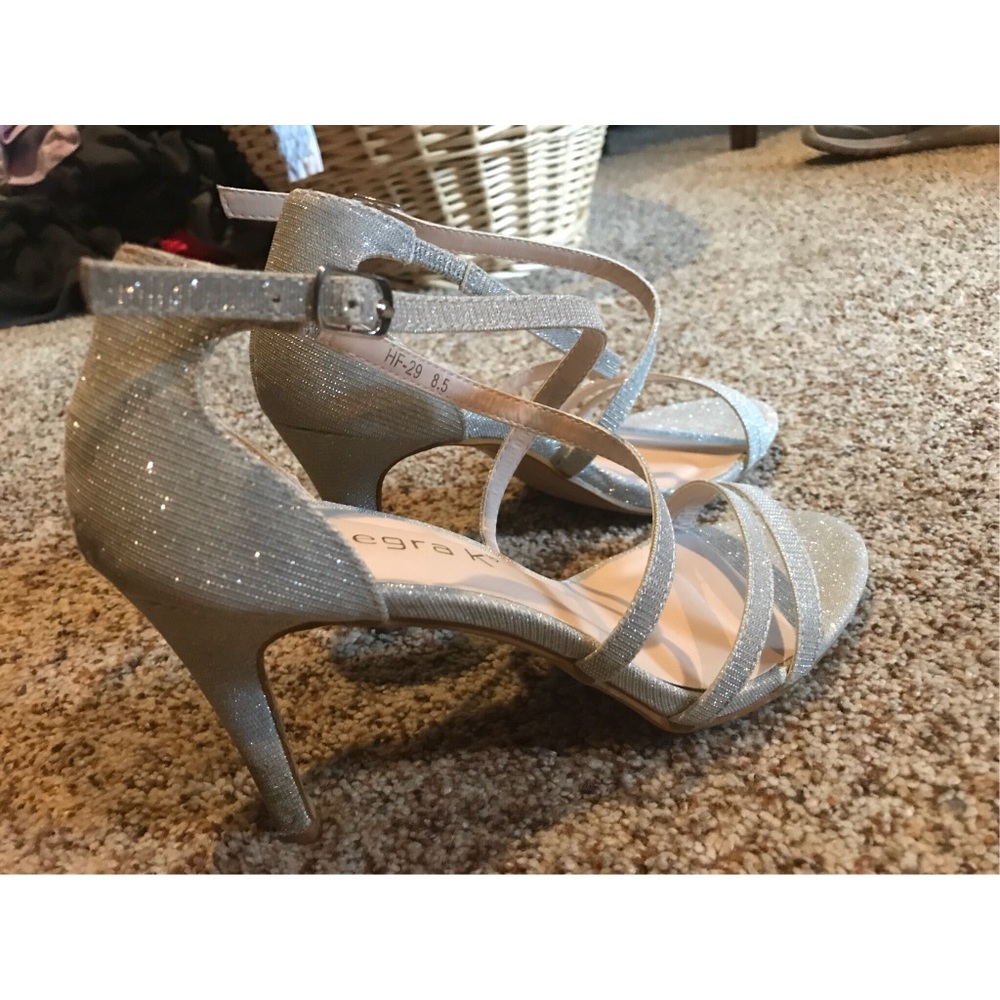 Silver high heels